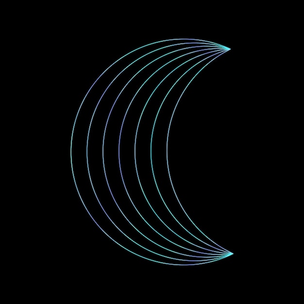 Luminous Crescent Moon A Futuristic Celestial Abstract