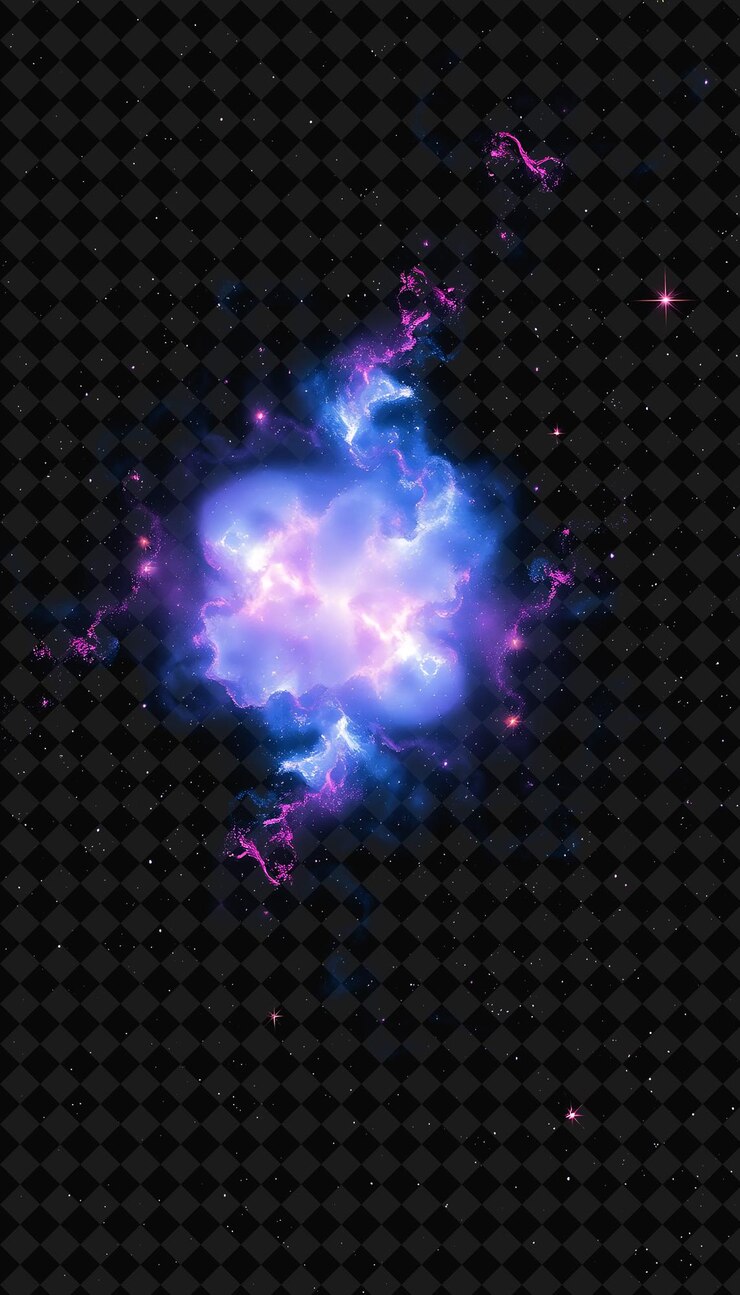 PSD luminous plum nebula girando con fascinantes corrientes de plasma c neon color frame y2k colección
