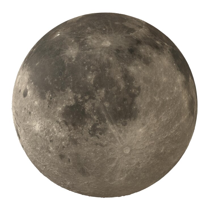 PSD luna aislada fondo transparente representación 3d