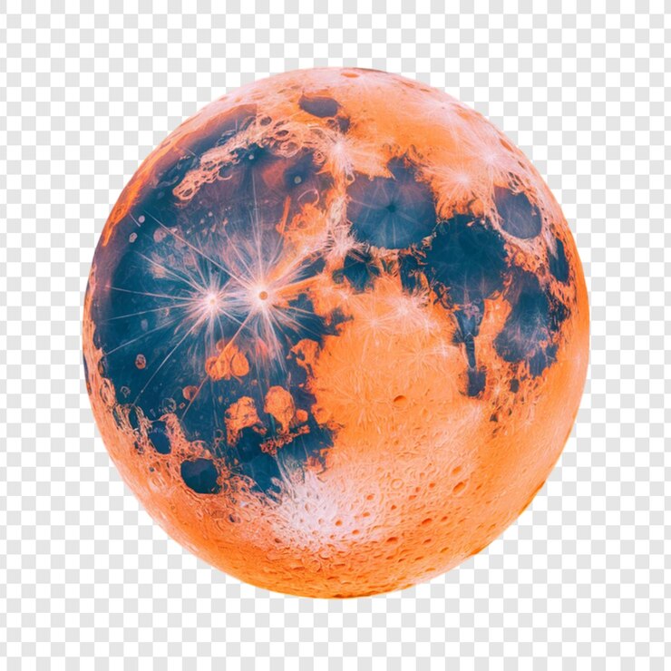 PSD la luna aislada sobre un fondo transparente