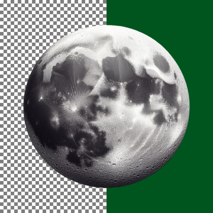 PSD luna de alta resolución con sección central borrosa en un fondo transparente png psd