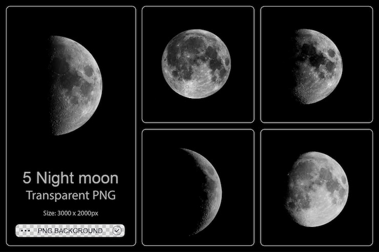 PSD luna bianca o luna notturna png