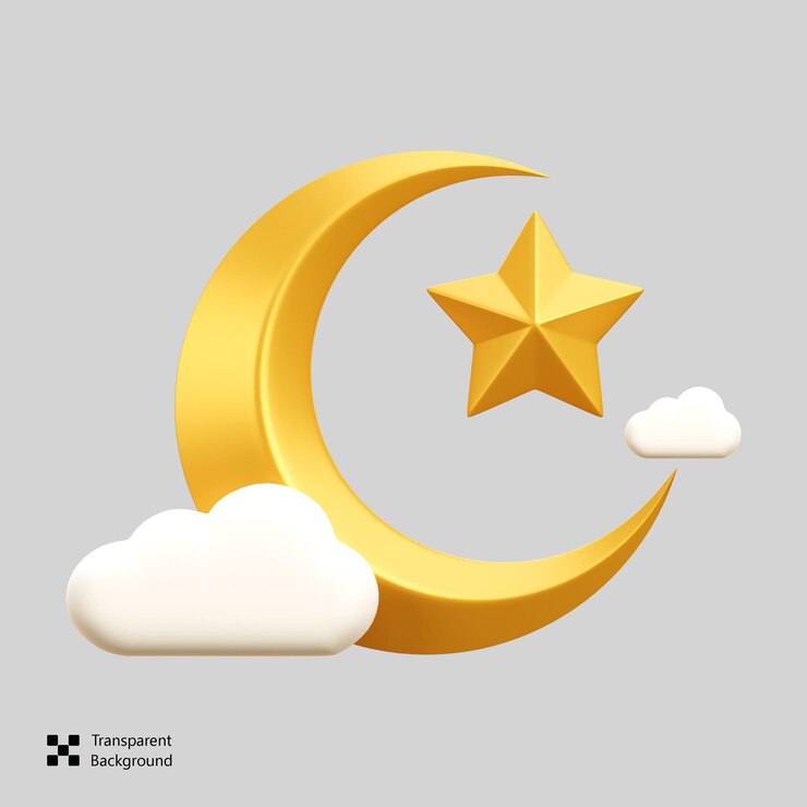 PSD luna creciente y inicio del icono 3d