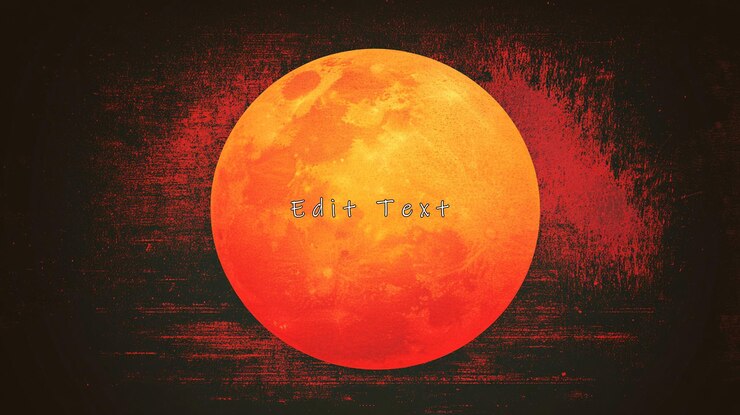 PSD luna de sangre sobre un fondo de textura oscura