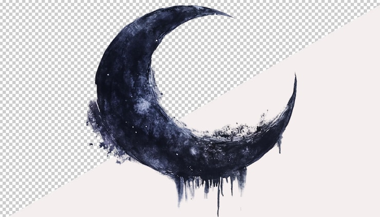 PSD luna sobre un fondo transparente