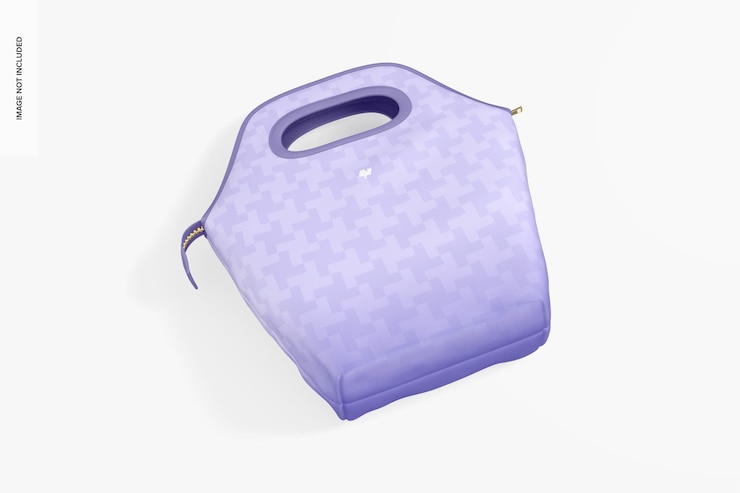 PSD lunch bag mockup, top view
