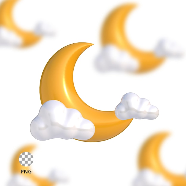PSD lune claire nuageuse