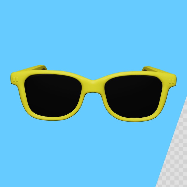 PSD lunettes 3d jaunes