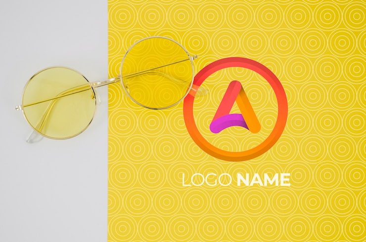 PSD lunettes d'été avec logo design