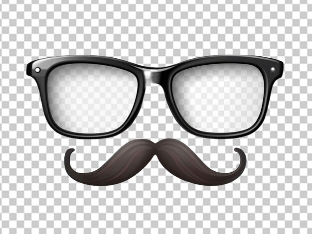 PSD des lunettes avec moustache, concept de fou d'avril.