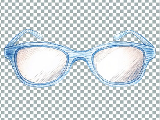 PSD lunettes rondes modernes avec des lentilles classiques et colorées réalistes sur fond transparent isolées