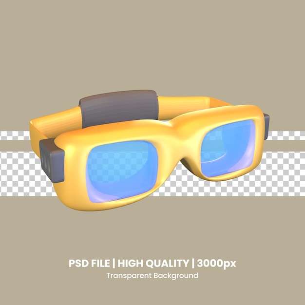 Des lunettes de sécurité à icône 3D isolées sur un fond transparent