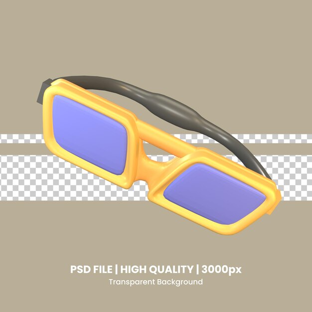 Des lunettes de sécurité à icône 3D isolées sur un fond transparent