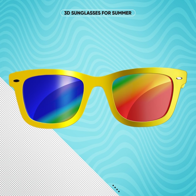 Lunettes de soleil avant jaunes avec verres colorés