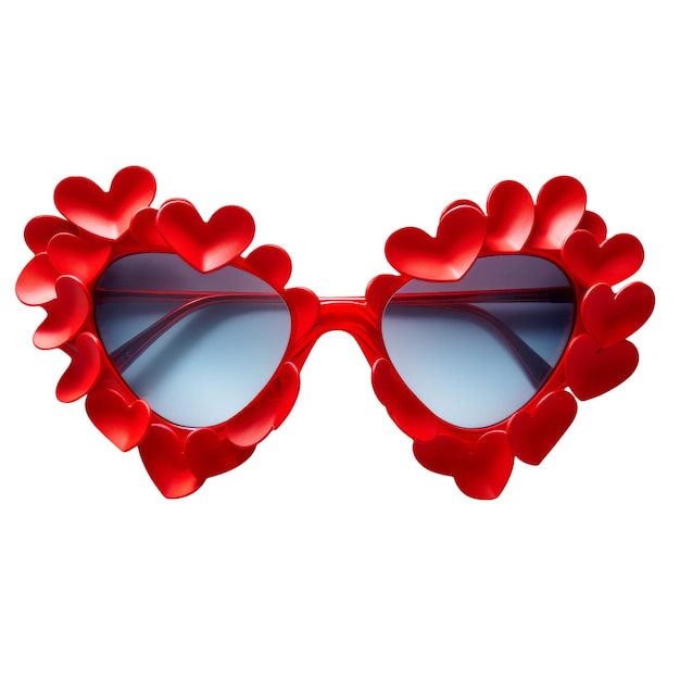 PSD des lunettes de soleil de disco rouge sur un fond isolé