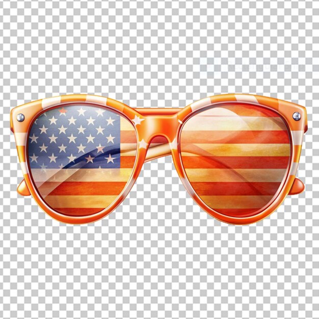 PSD des lunettes de soleil avec le drapeau américain pour nous célébrer la journée nationale de la loyauté