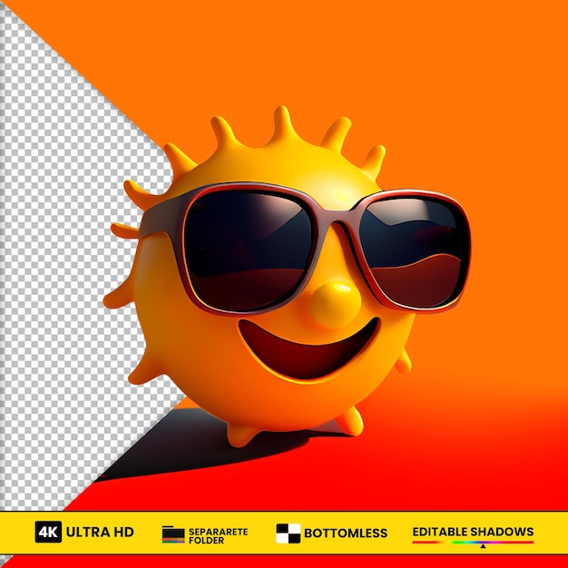 PSD lunettes de soleil d'été emoji 3d