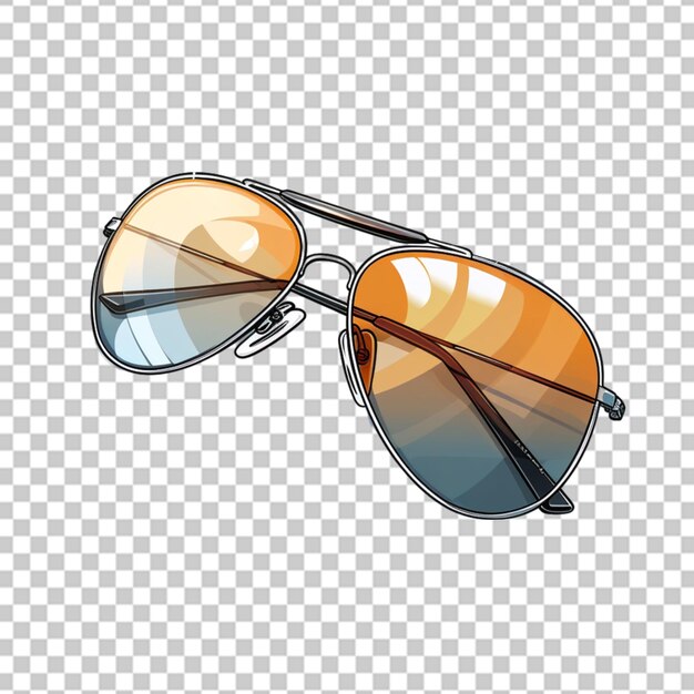 PSD lunettes de soleil noires sur fond transparent