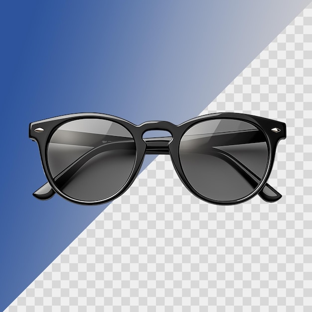PSD lunettes de soleil noires isolées sur un fond transparent