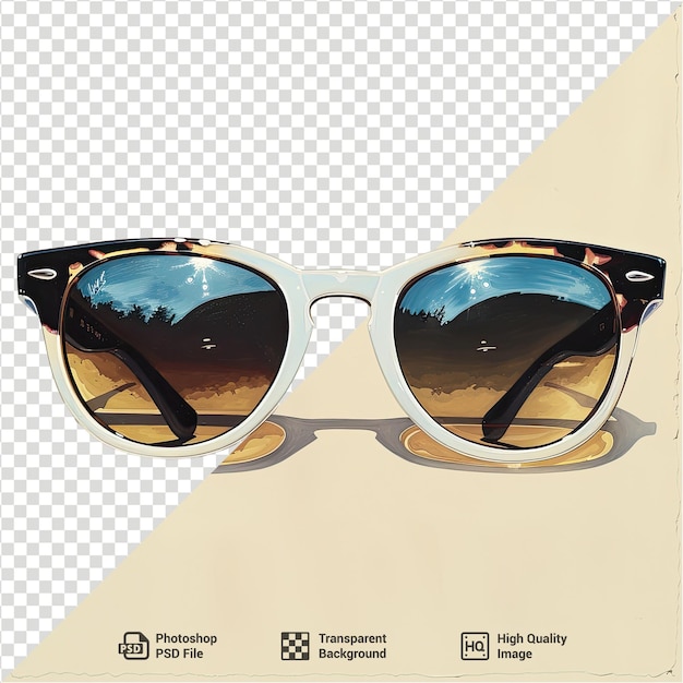 lunettes de soleil PSD isolées sur fond transparent