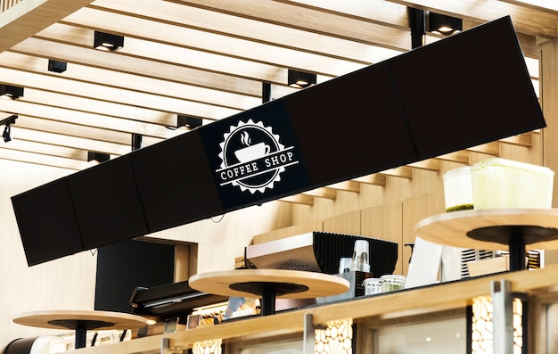 Lungo modello di cartello per il menu in un caffè
