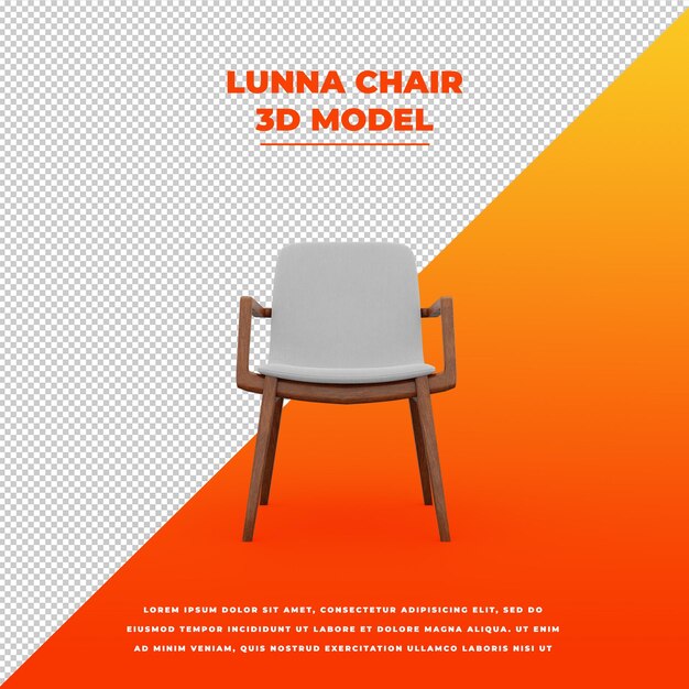 Lunna silla 3d modelo aislado