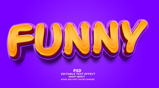 Lustige 3D-bearbeitbare PSD-Texteffekt-Photoshop-Vorlage