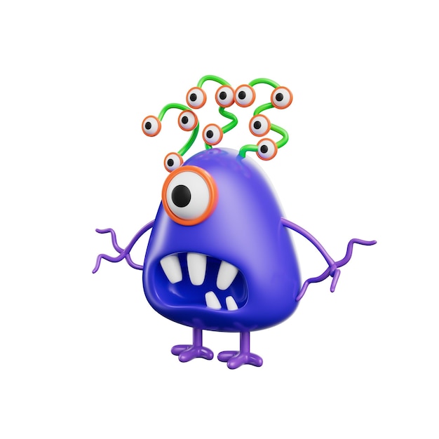 Lustige Monster 3D-Illustration