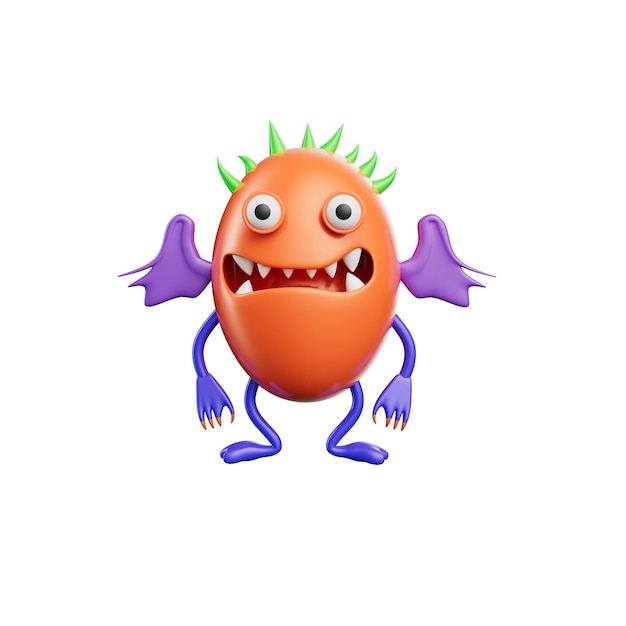 PSD lustige monster 3d-illustration