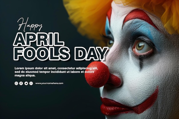 lustiger Clown mit Kopierraum für den April Fools Day Konzepttext