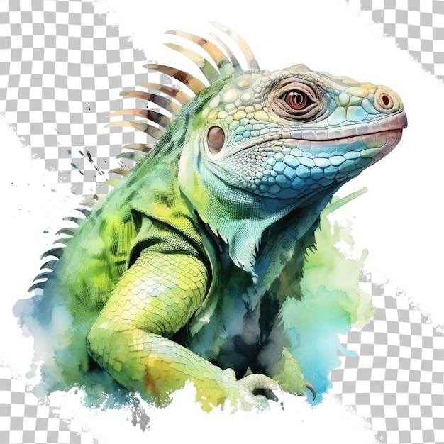 PSD lustiger reptilien-aquarellstil, ideal für kinderdrucke