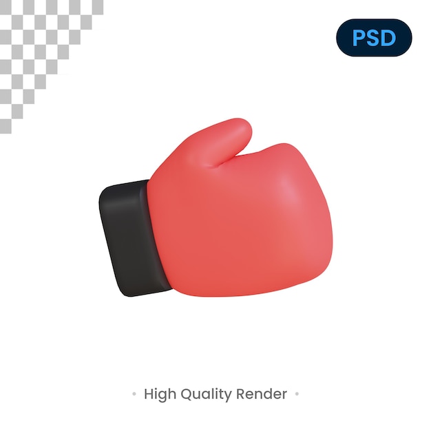 Luvas de boxe 3d render ilustração premium psd