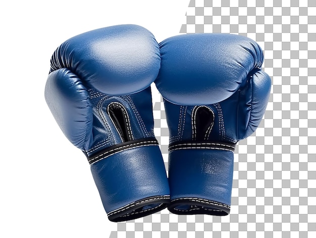 Luvas de boxe azuis com fundo transparente