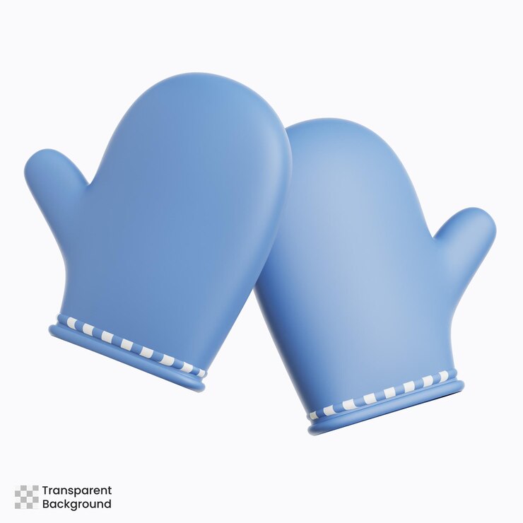 PSD luvas de cozinha de luvas 3d ilustração