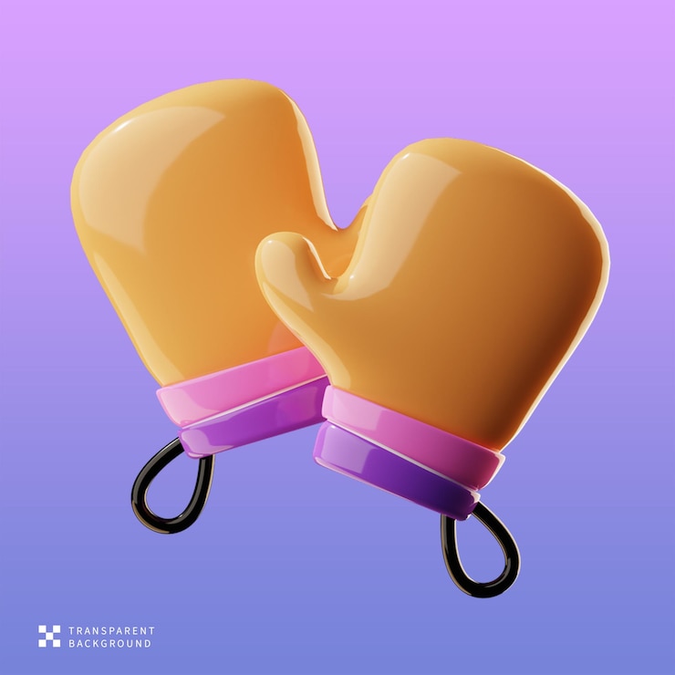 PSD luvas de cozinha psd ilustração 3d