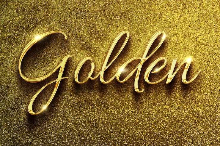 PSD luxo cromo dourado brilho metálico brilhos de luxo 3d estilo de efeito de texto editável mock up