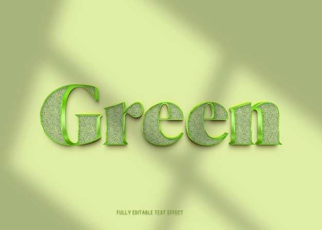 Luxo Elegante Efeito de Texto Glitter Verde PSD