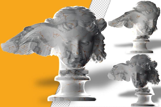 Luxueuse Statue D'hypnos En Or Blanc Rendue 3d Parfaite Pour Les Couvertures D'album, La Conception De Vêtements, Les Médias Sociaux.