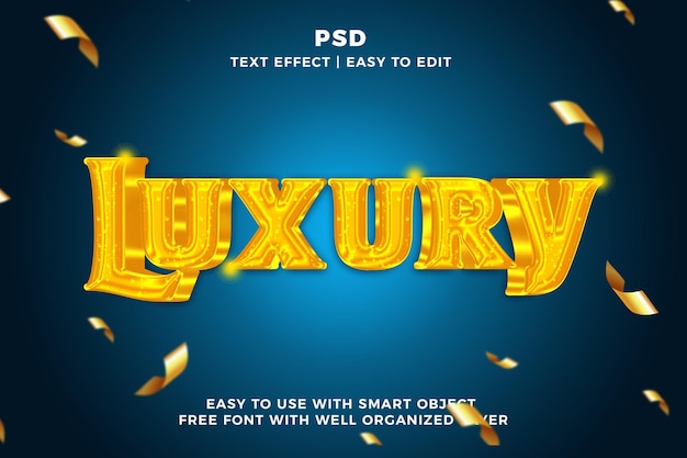 Luxuriöse 3D-Editierbare Photoshop-Text-Effekt-Stil psd mit Hintergrund