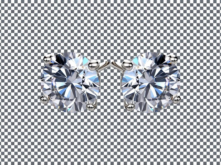 PSD luxuriöse große diamantohrrringe, isoliert auf transparentem hintergrund