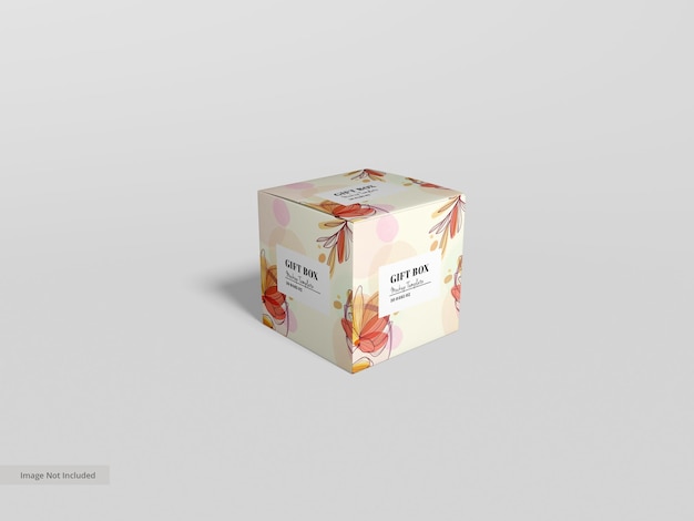 Luxuriöse quadratische Papier-Geschenkbox Branding Mockup
