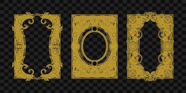 Luxuriöser goldener Ornamentrahmen auf durchsichtigem Hintergrund