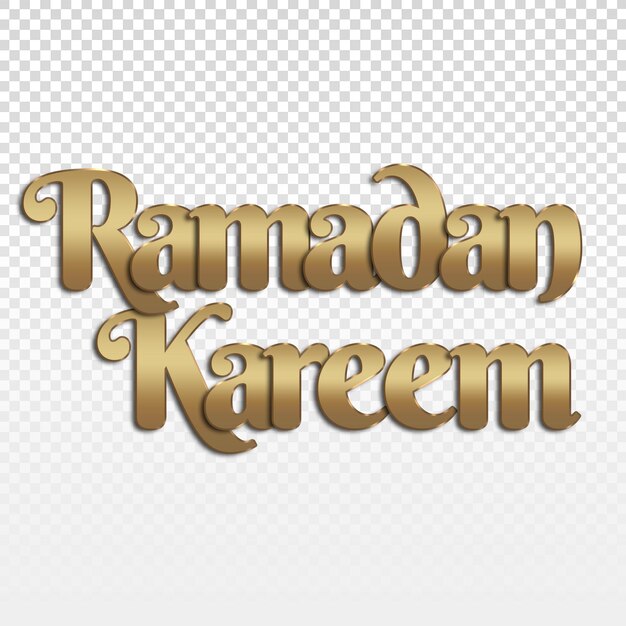 Luxuriöser goldener ramadan kareem-text auf transparentem hintergrund für textstil ramadan