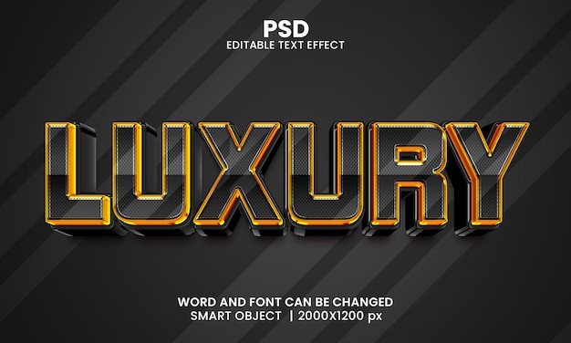 Luxuriöser schwarzer 3D-bearbeitbarer Photoshop-Texteffektstil mit Hintergrund