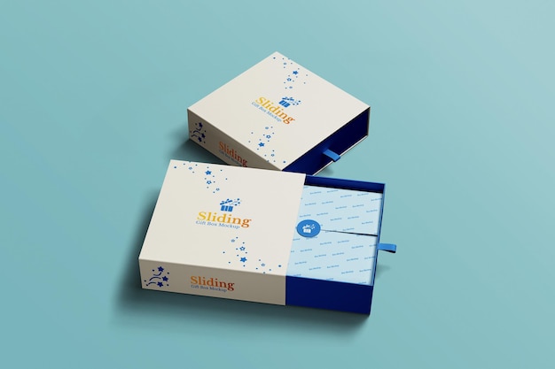 Luxuriöses Schiebegeschenkbox-PSD-Mockup