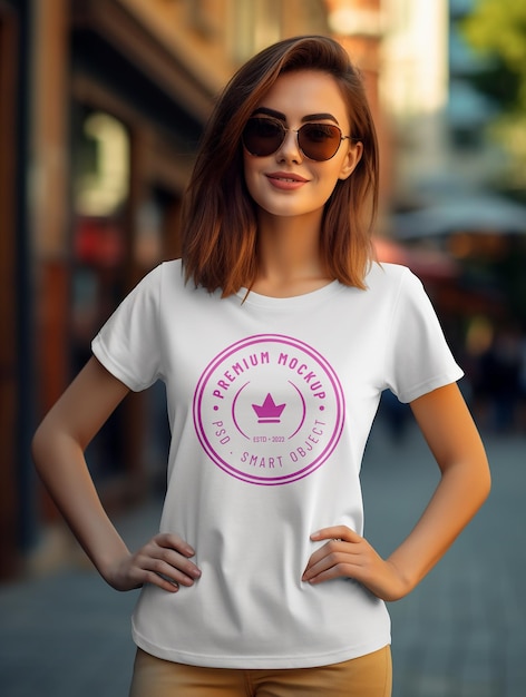 Luxuriöses weißes t-shirt-mockup-design psd