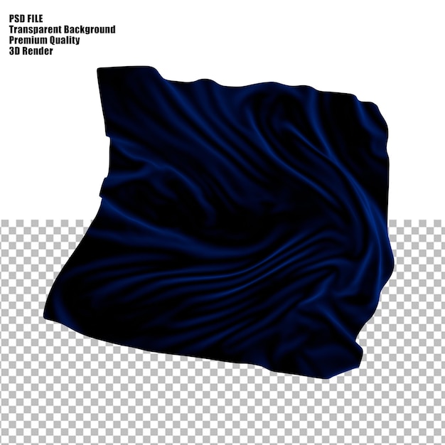 Luxurious Blue Velvet Fabric with Transparent Background 3D Render