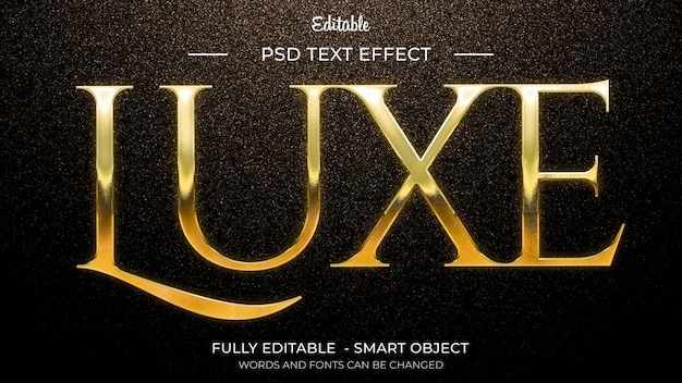 Luxurious Gold Text Effect PSD para mídias sociais