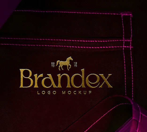Luxurious Magenta Fabric Logo Mockup Set plantillas PSD para una marca elegante