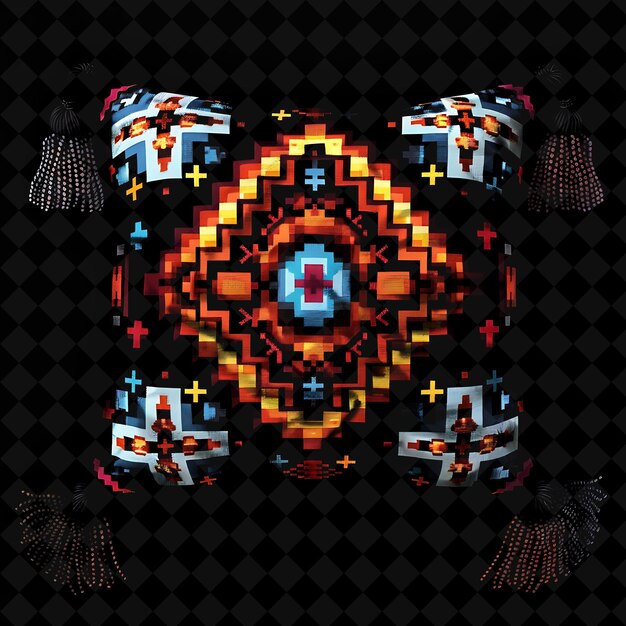 Luxuroso cojín de piso de 8 bits con tela de terciopelo y T PNG colección única de diseño Y2K